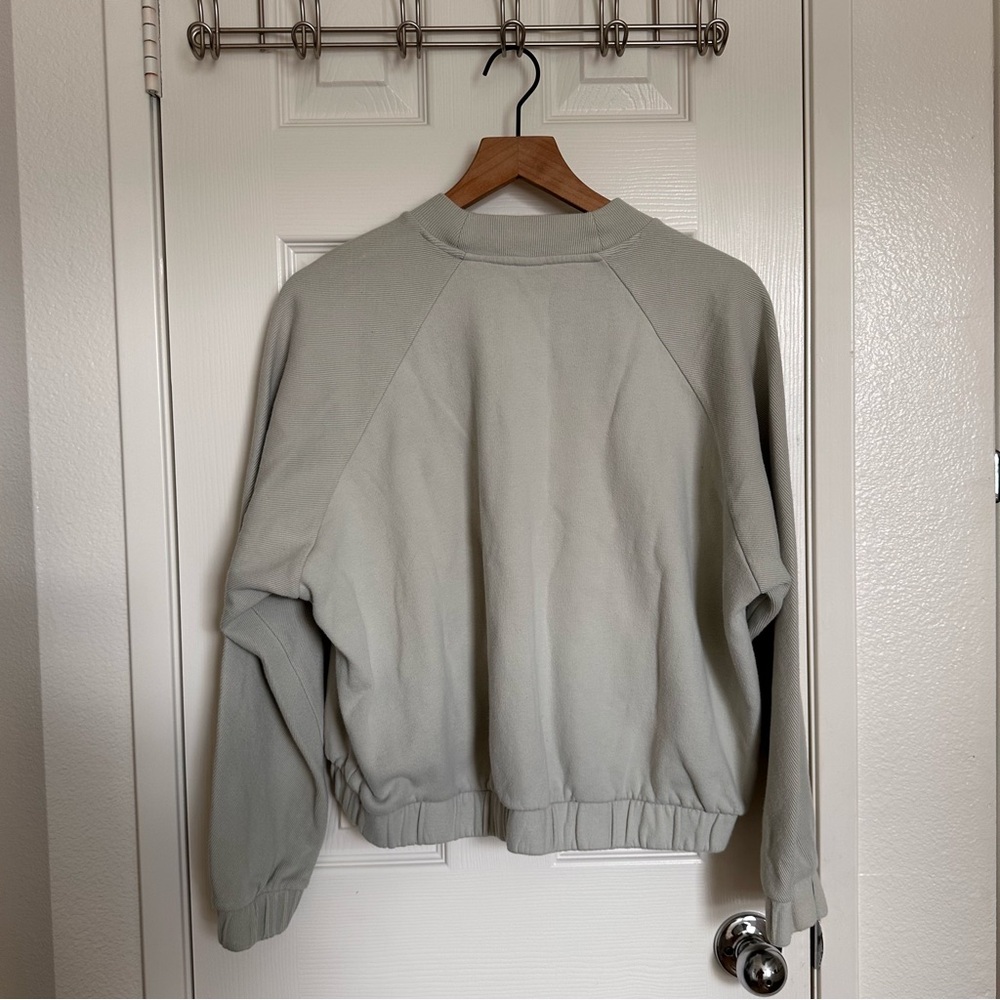 Adidas Sage Cream Ribbed Sweatshirt - Picture 7 of 7